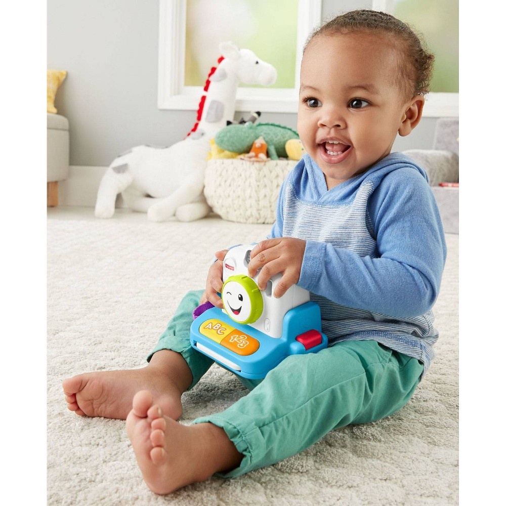 slide 3 of 6, Laugh & Learn Fisher-Price Laugh 'N Learn Click & Learn Instant Camera, 1 ct