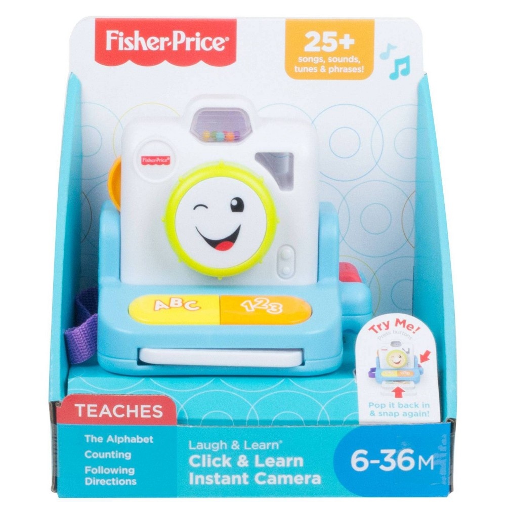 slide 2 of 6, Laugh & Learn Fisher-Price Laugh 'N Learn Click & Learn Instant Camera, 1 ct