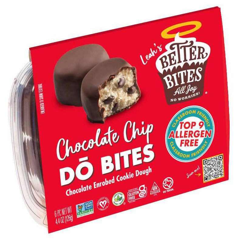 slide 1 of 4, Better Bites Gluten Free Vegan Chocolate Chip DŌ Bites - 6ct, 6 ct