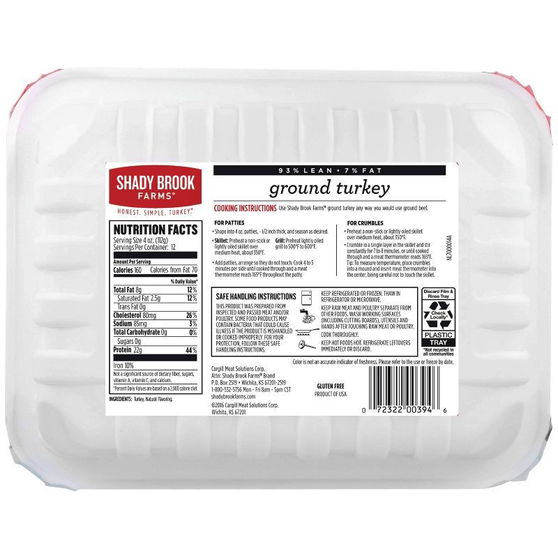 slide 2 of 4, Shady Brook Farms 93/7 Ground Turkey - 3lbs, 3 lb