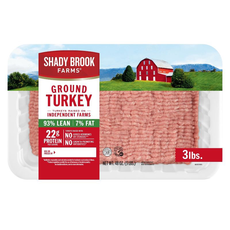 slide 1 of 4, Shady Brook Farms 93/7 Ground Turkey - 3lbs, 3 lb