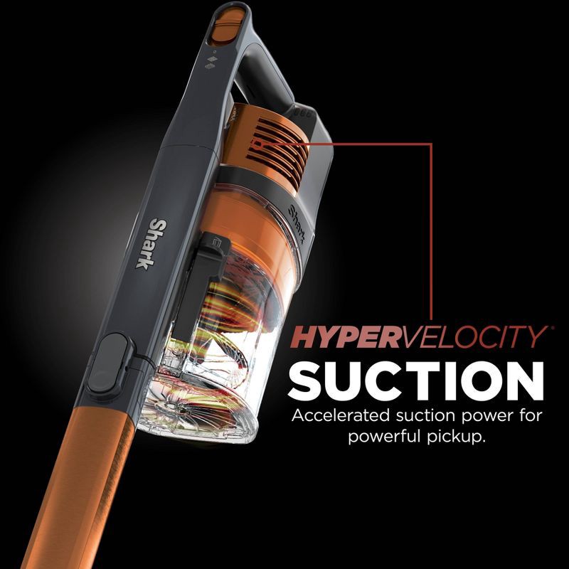 slide 13 of 21, Shark Pet Pro Cordless Stick Vacuum - Orange IZ142: Lightweight, Bagless, Self-Cleaning Brushroll, Pet Hair Tool, 40 Min Run Time, 1 ct