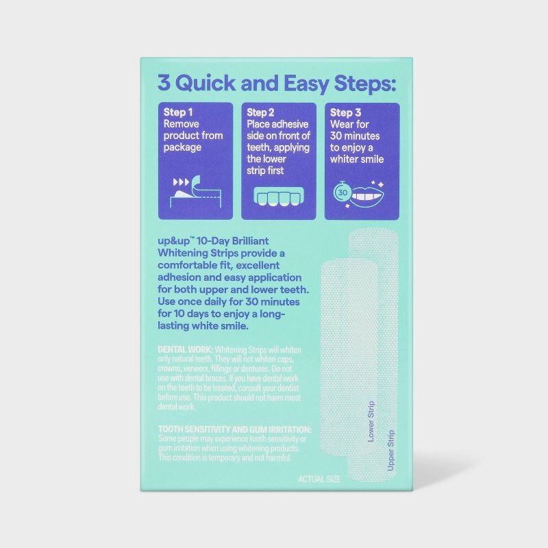 slide 3 of 3, 10-Day Brilliant White Whitening Strips - up&up™, 1 ct