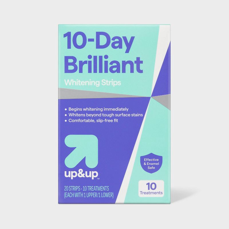slide 1 of 3, 10-Day Brilliant White Whitening Strips - up&up™, 1 ct