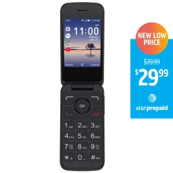 TCL AT&T Prepaid Alcatel SMARTFLIP Phone (4GB) - Black