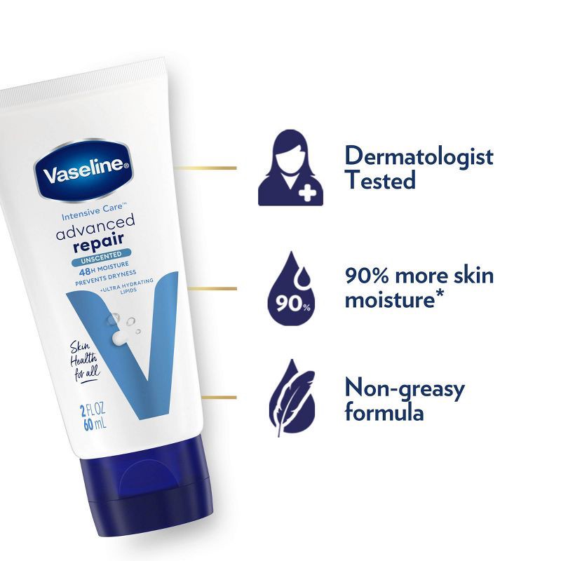 slide 3 of 6, Vaseline Intensive Care Moisturizing Advance Repair Body Lotion - Unscented - 2 fl oz, 2 fl oz
