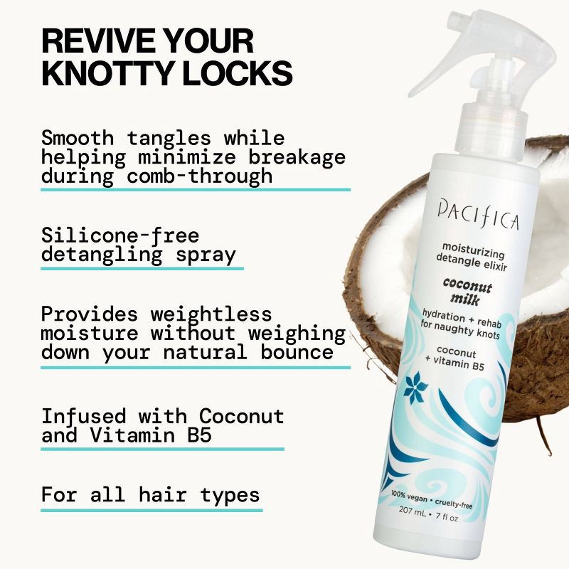 slide 2 of 10, Pacifica Coconut Milk Leave on Detangling and Repair Spray - 7 fl oz, 7 fl oz