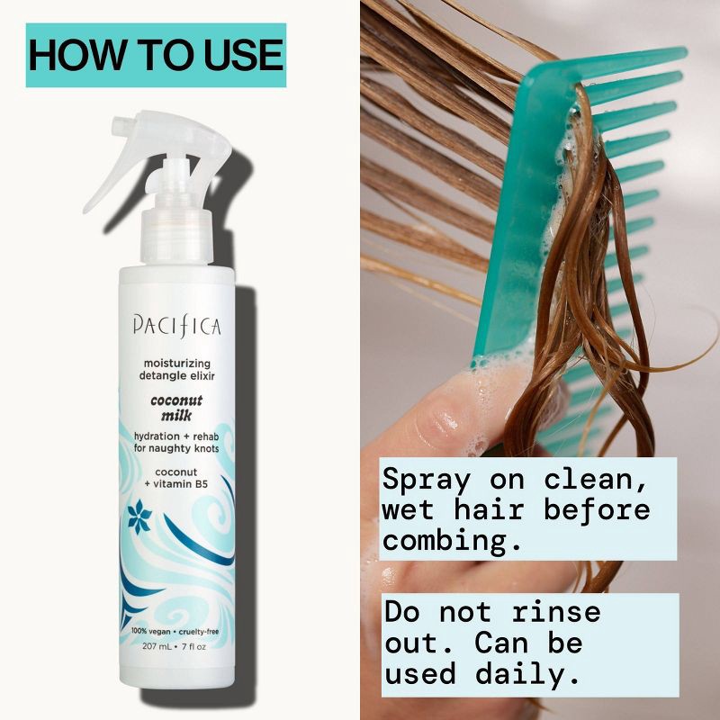 slide 7 of 10, Pacifica Coconut Milk Leave on Detangling and Repair Spray - 7 fl oz, 7 fl oz