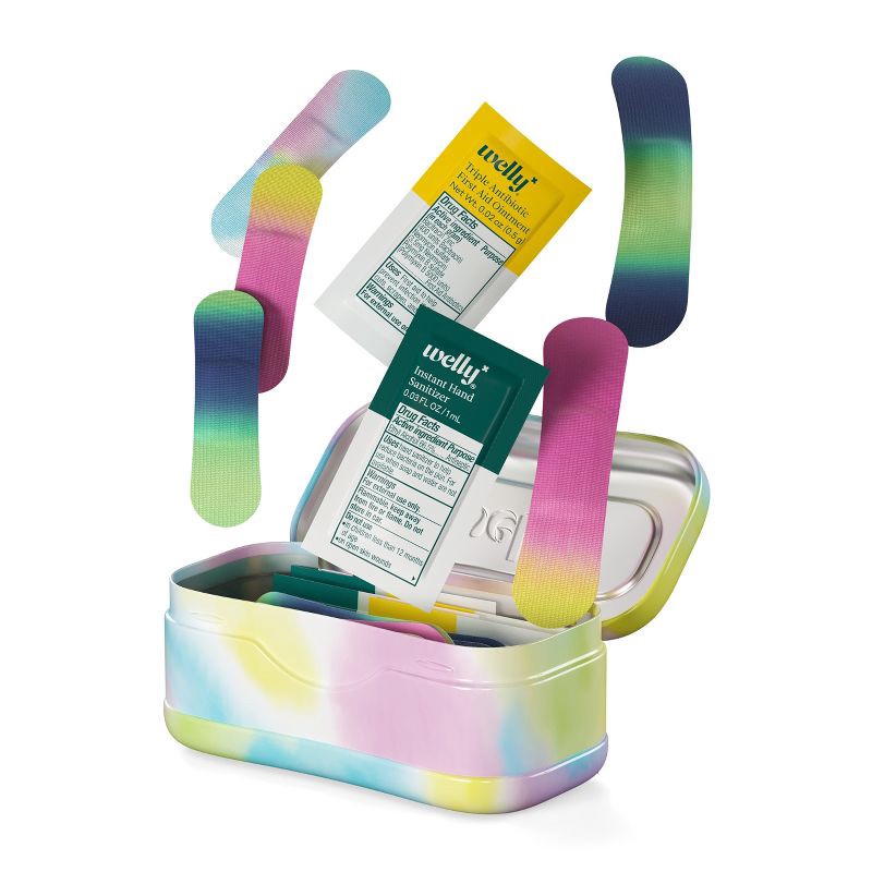 slide 2 of 8, Welly Kid's Quick Fix First Aid Bandage Travel Kit - Colorwash - 24ct, 24 ct