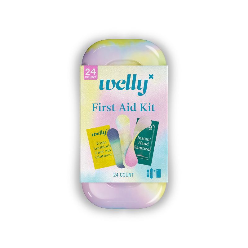 slide 1 of 8, Welly Kid's Quick Fix First Aid Bandage Travel Kit - Colorwash - 24ct, 24 ct