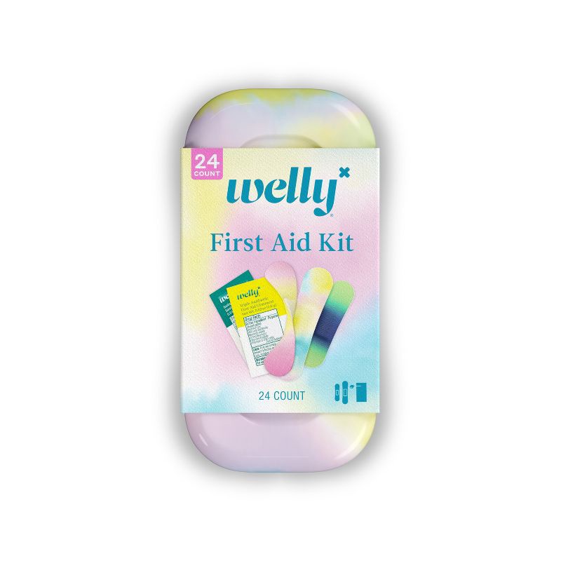 slide 1 of 8, Welly Kid's Quick Fix First Aid Bandage Travel Kit - Colorwash - 24ct, 24 ct