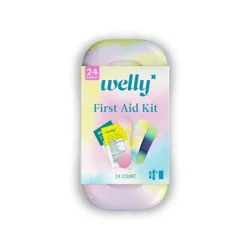 Welly Kid's Quick Fix First Aid Bandage Travel Kit - Colorwash - 24ct