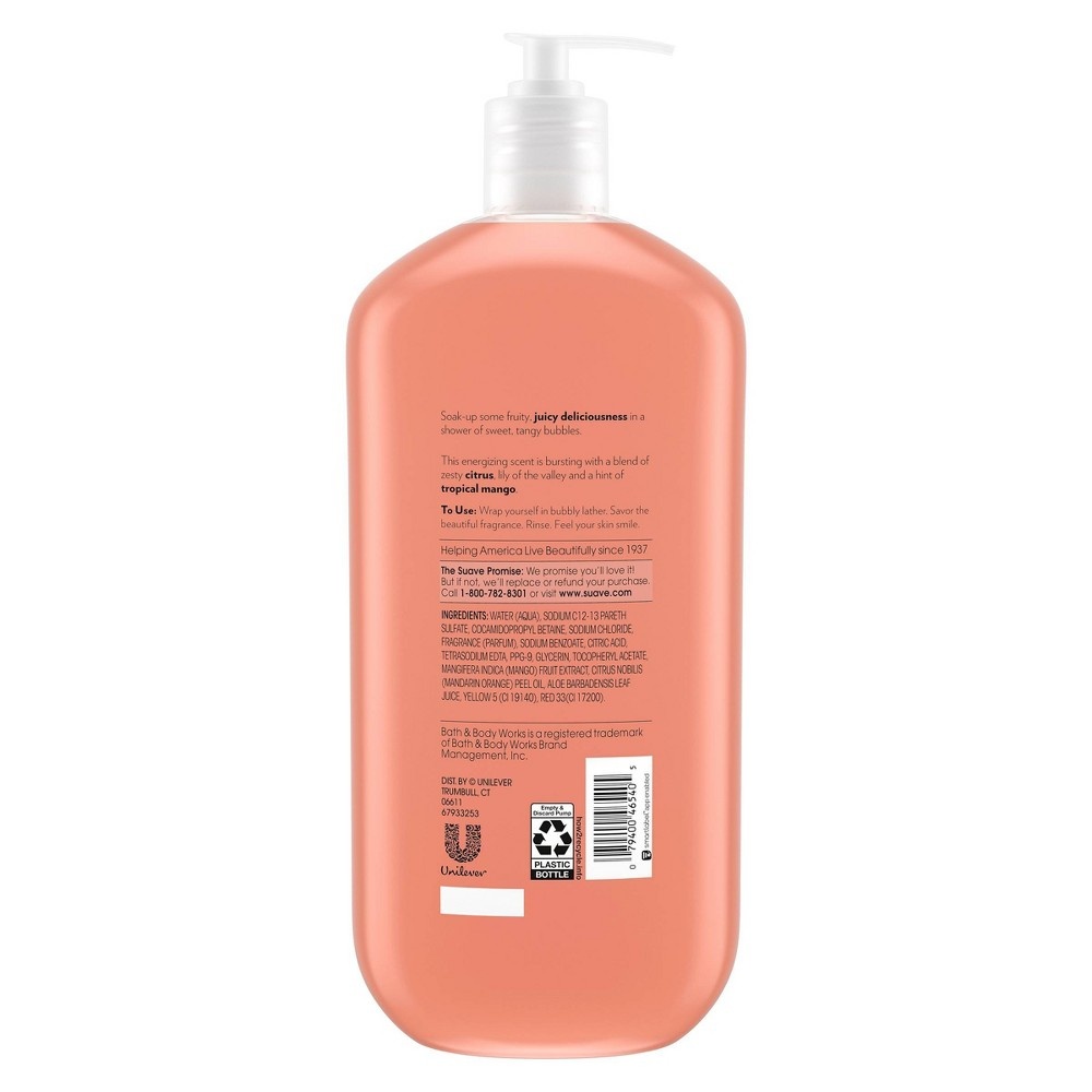 slide 2 of 4, Suave Essentials Mango Mandarin Hydrating Body Wash Soap, 32 fl oz