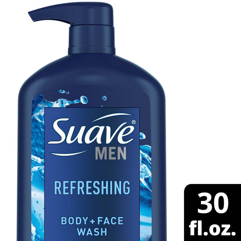 slide 1 of 1, Suave Men's Refresh Hydrating Body Wash Pump - 30 fl oz, 30 fl oz