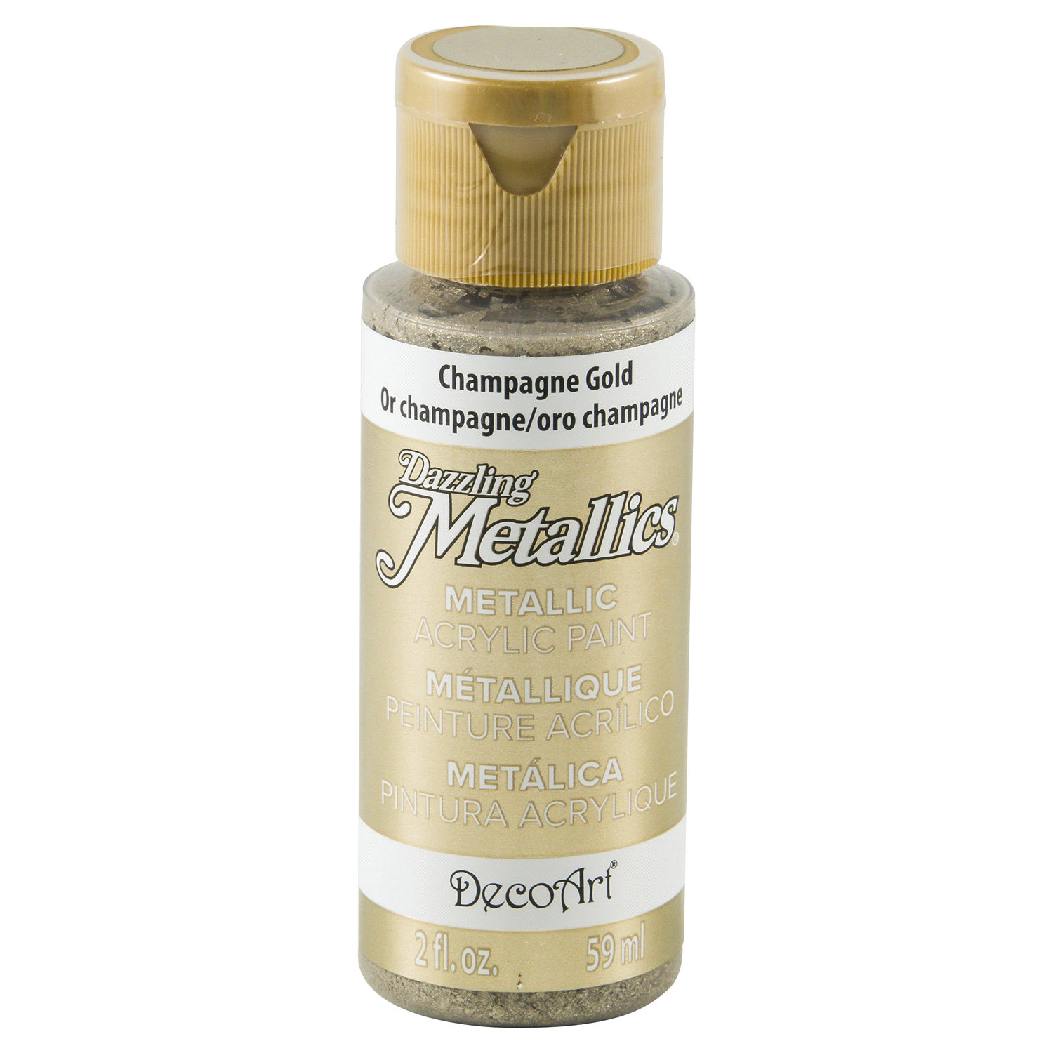 slide 1 of 3, Deco Art Dazzling Metallics, Champagne Gold, 2 fl oz