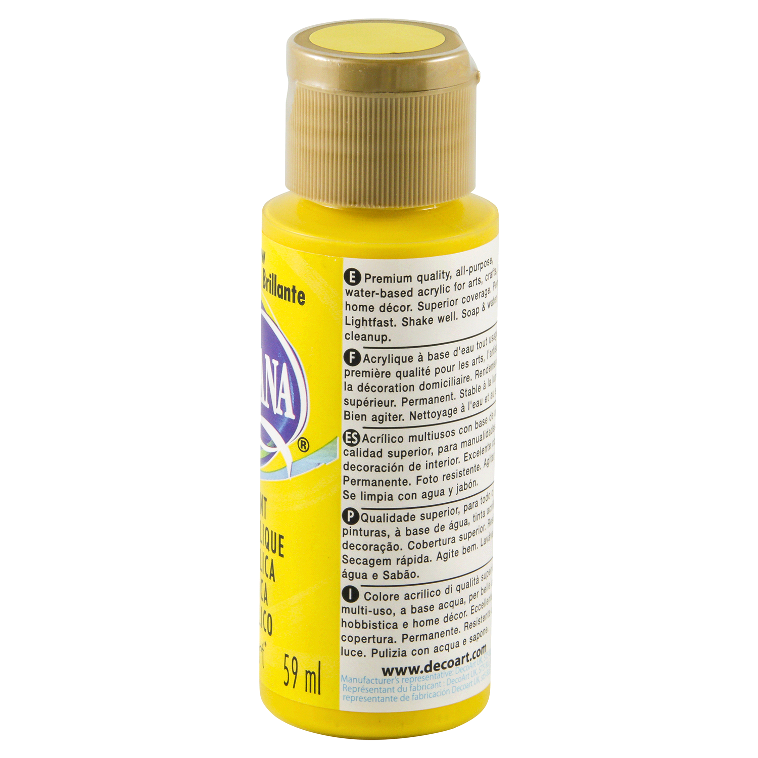 slide 3 of 3, Deco Art Americana Paint Bright Yellow, 2 oz