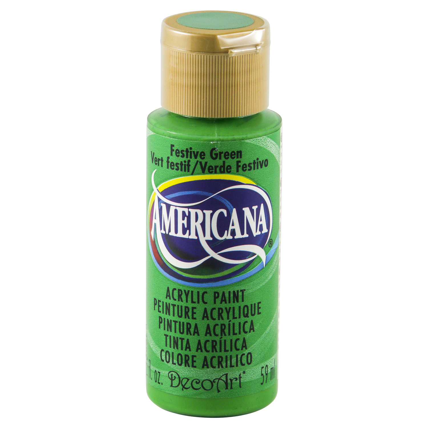 slide 1 of 3, Deco Art Americana Paint Festive Green, 2 oz