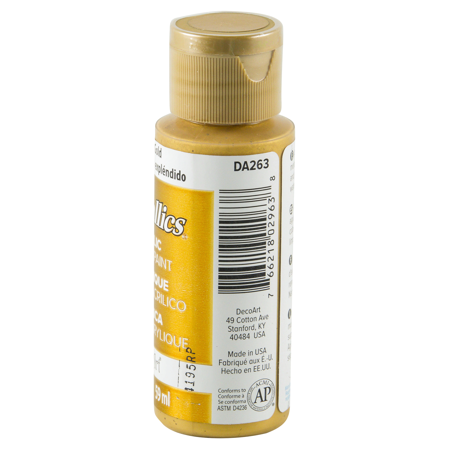 slide 3 of 3, Deco Art Americana Paint Dazzling Metallic Gold, 2 oz