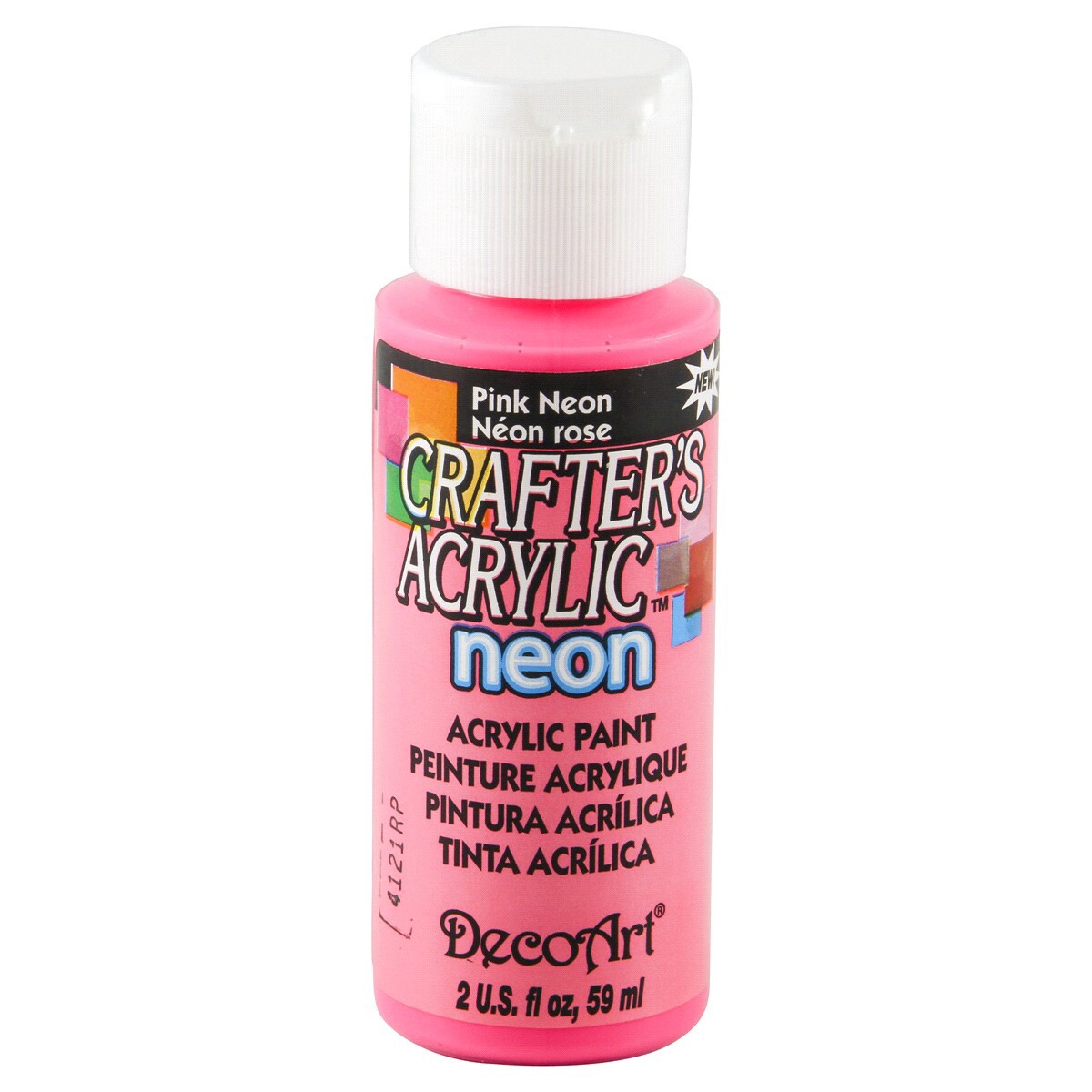 slide 1 of 1, Deco Art Crafters Acrylic Paint Pink Neon, 2 fl oz