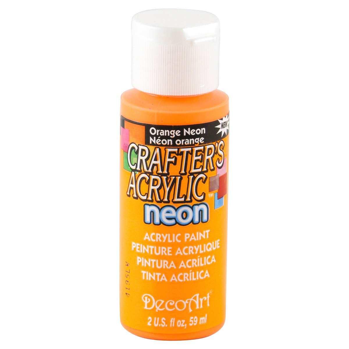 slide 1 of 1, Deco Art Crafters Acrylic Paint Orange Neon, 2 fl oz
