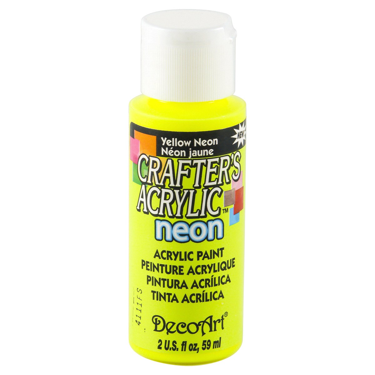 slide 1 of 1, Deco Art Crafters Acrylic Paint Yellow Neon, 2 fl oz