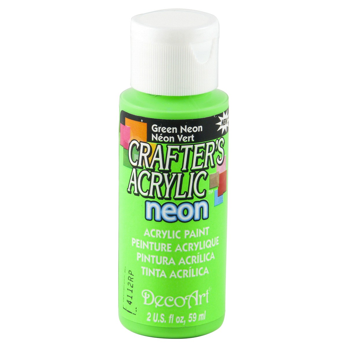 slide 1 of 1, Deco Art Crafters Acrylic Paint Green Neon, 2 fl oz