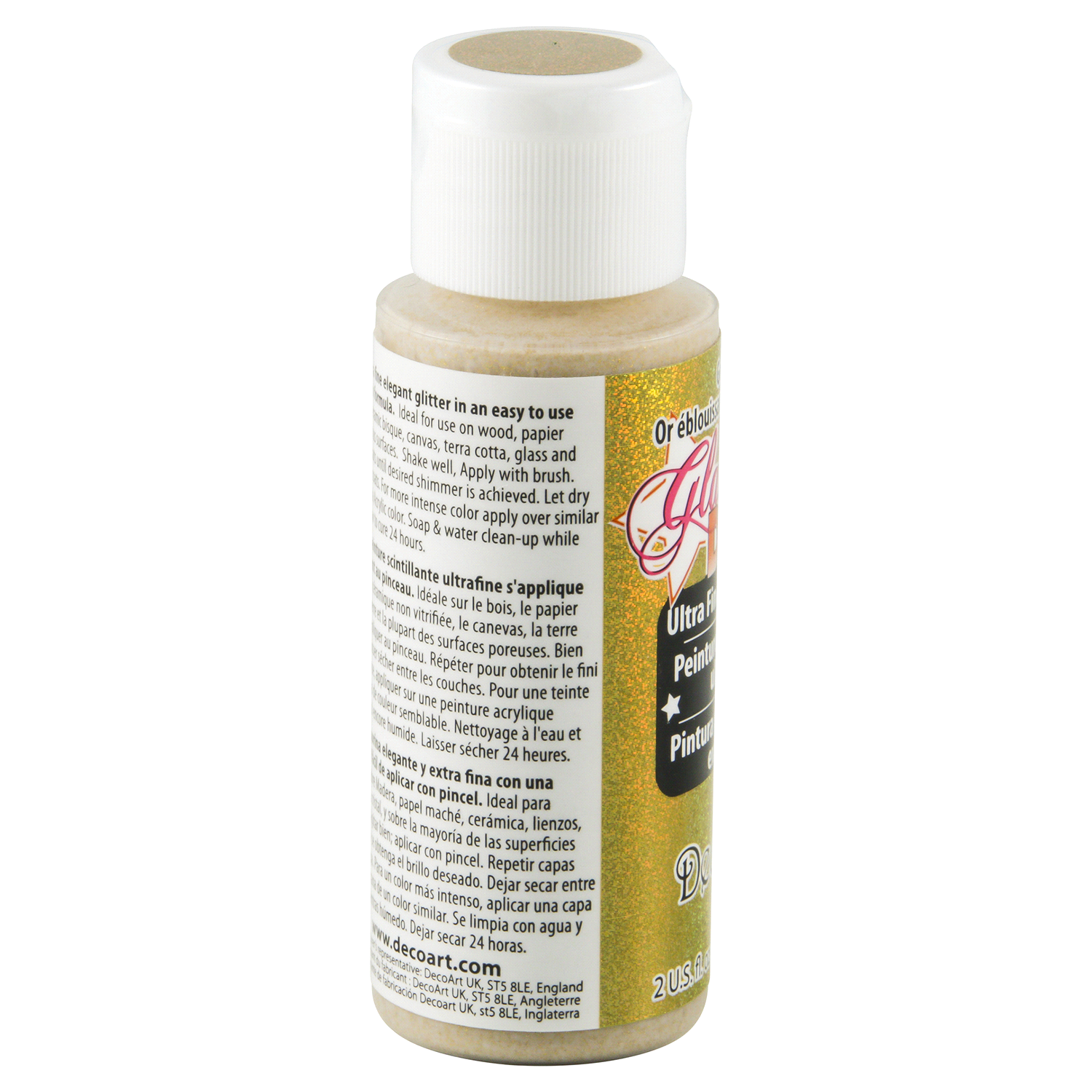 slide 2 of 3, Deco Art Glamour Dust Glitter Paint Gold Glitz, 2 oz