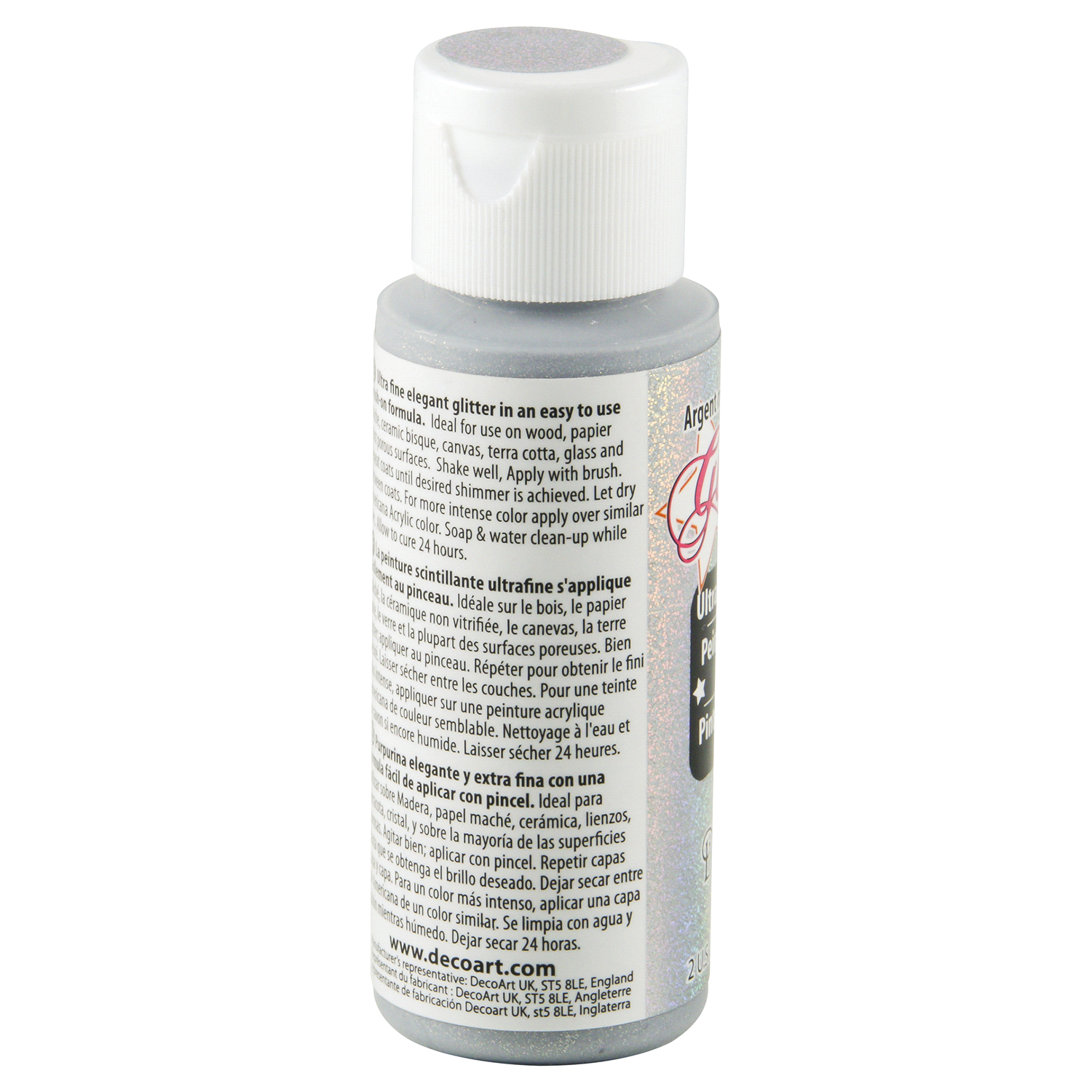 slide 2 of 3, Deco Art Glamour Dust Glitter Paint Silver Bling, 2 oz