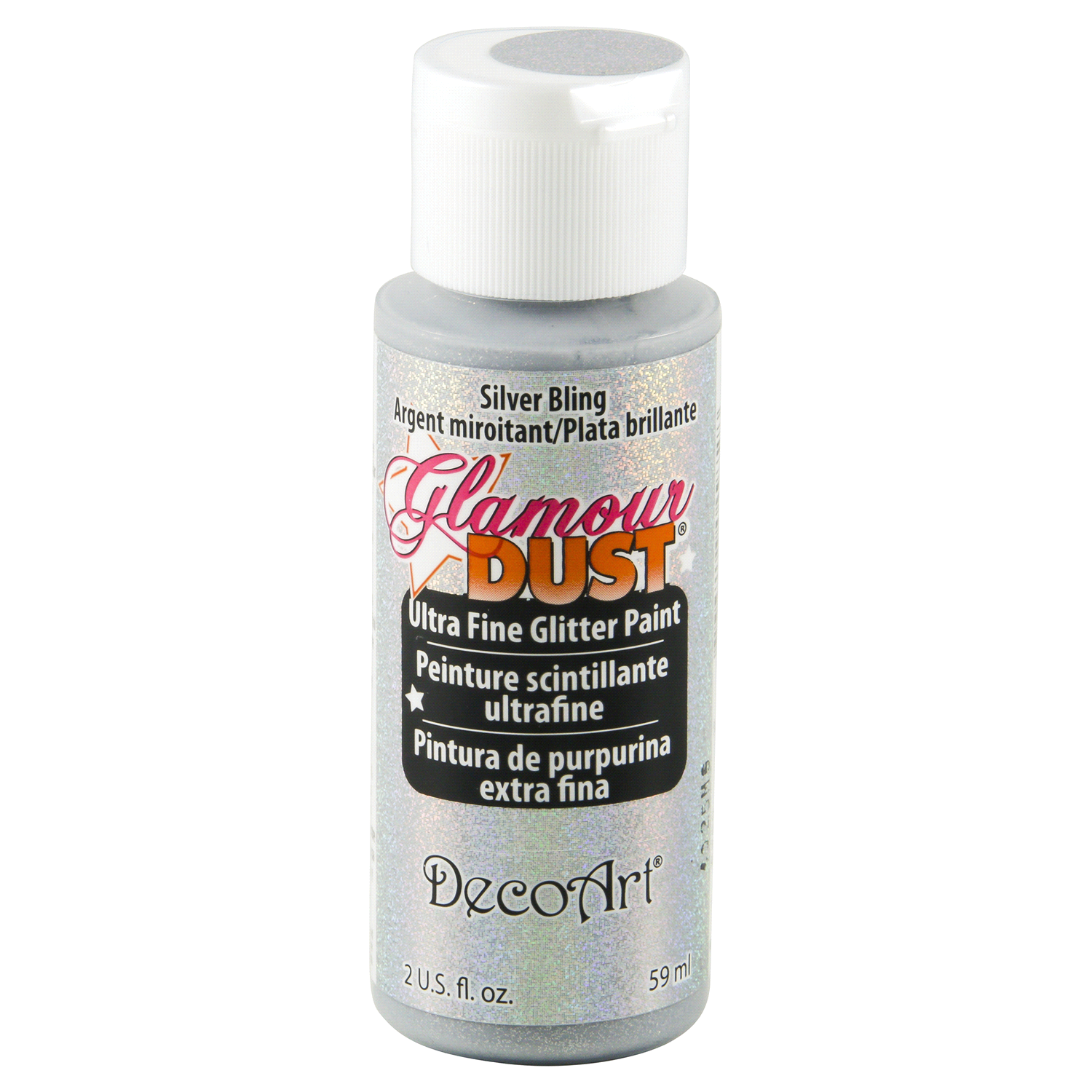 slide 1 of 3, Deco Art Glamour Dust Glitter Paint Silver Bling, 2 oz