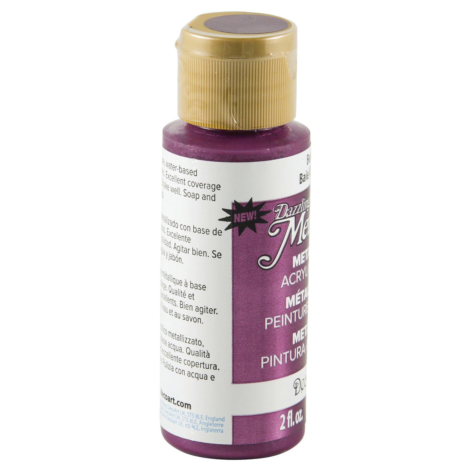 slide 2 of 3, Deco Art Dazzling Metallics Acrylic Paint, Berry, 2 oz