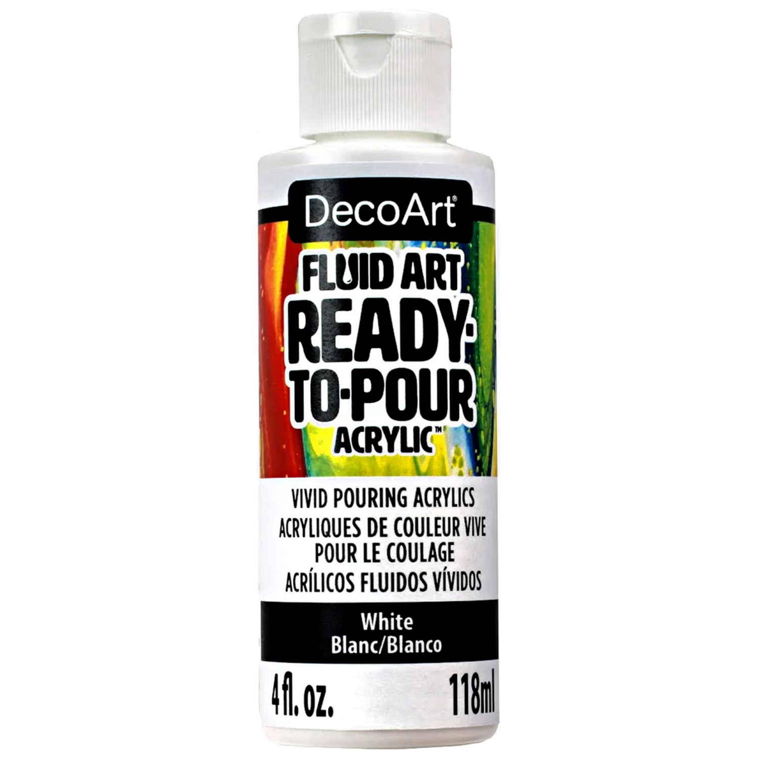 slide 1 of 1, Deco Art FluidArt White, 8 oz