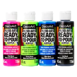 Deco Art FluidArt Neon Blast Pouring Paint Set
