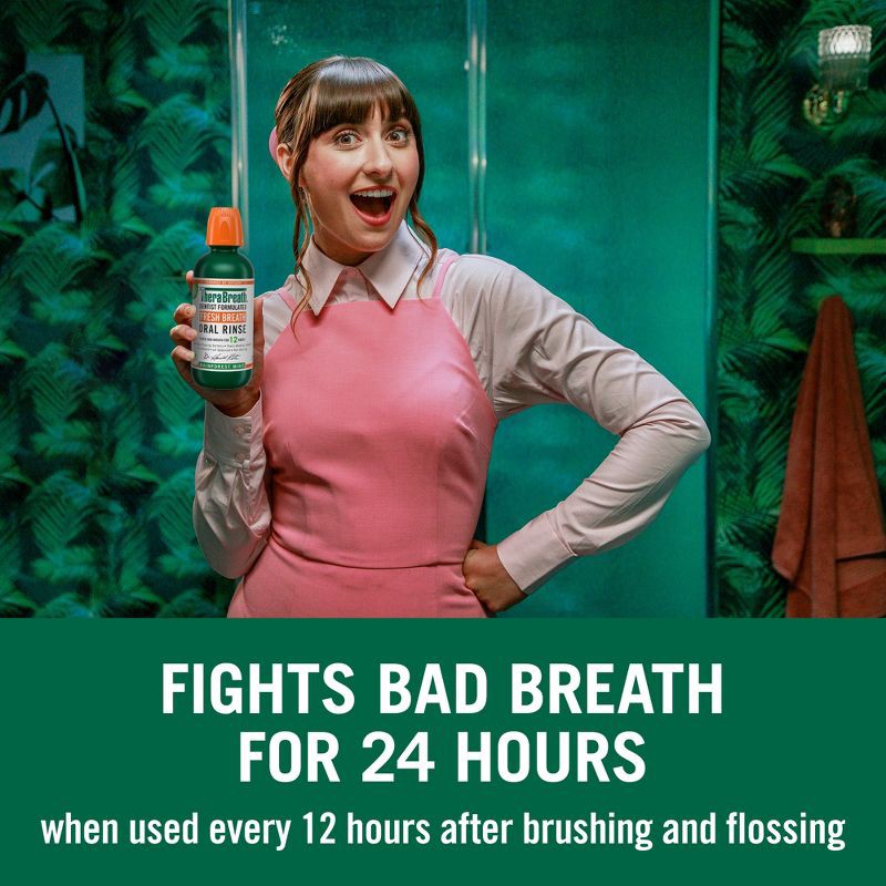 slide 3 of 9, TheraBreath Fresh Breath Mouthwash Alcohol-Free - Rainforest Mint - 16 fl oz, 16 fl oz