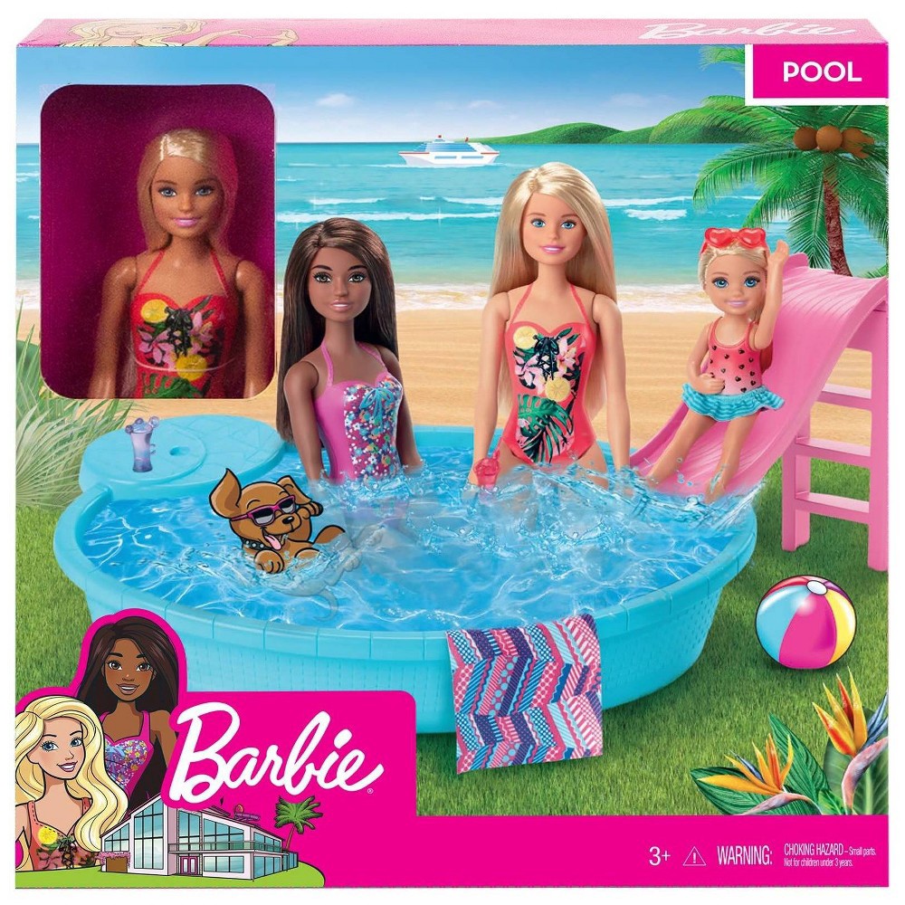 slide 5 of 6, Barbie Pool & Doll Playset, 1 ct