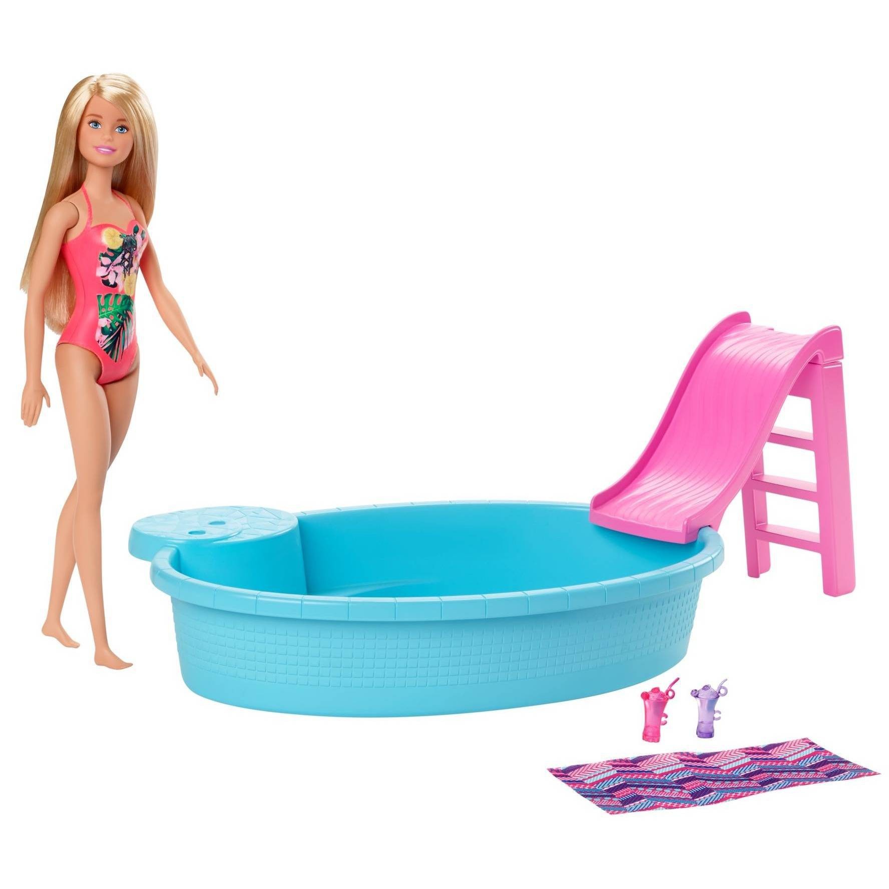 slide 1 of 6, Barbie Pool & Doll Playset, 1 ct