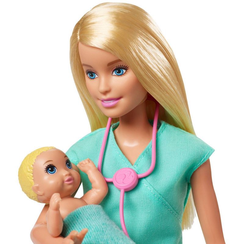 slide 3 of 6, Barbie You Can Be Anything Baby Doctor Blonde Doll and Playset, 1 ct