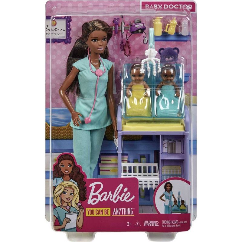 slide 6 of 6, Barbie You Can Be Anything Baby Doctor Brunette Doll and Playset, 1 ct