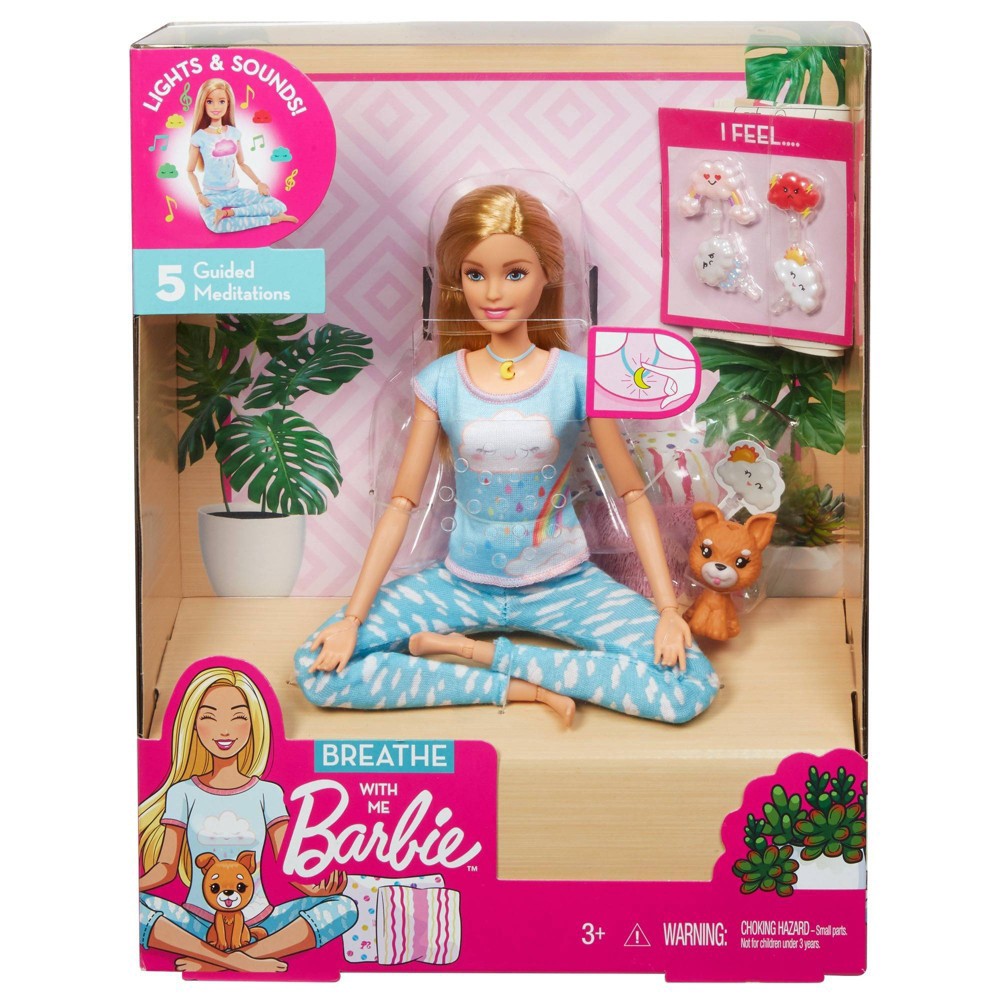 slide 6 of 6, Barbie Breathe With Me Meditation Blonde Doll, 1 ct