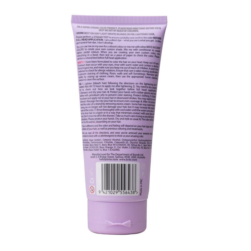 slide 2 of 10, BRITE Instant Semi-Permanent Moisturizing Hair Color - Pastel Purple - 3.38 fl oz, 3.38 fl oz