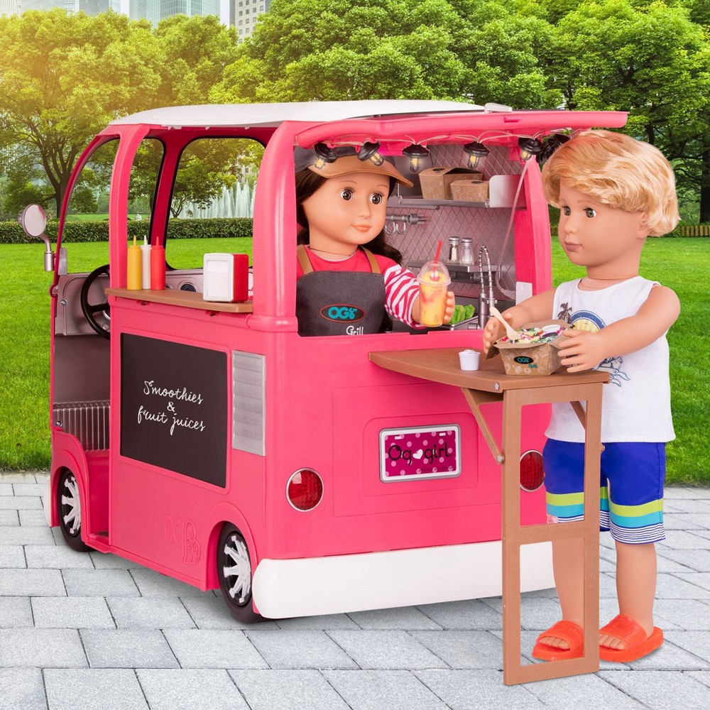 slide 2 of 8, Our Generation Grill to Go Food Truck Playset with Electronics for 18" Dolls - Pink, 1 ct