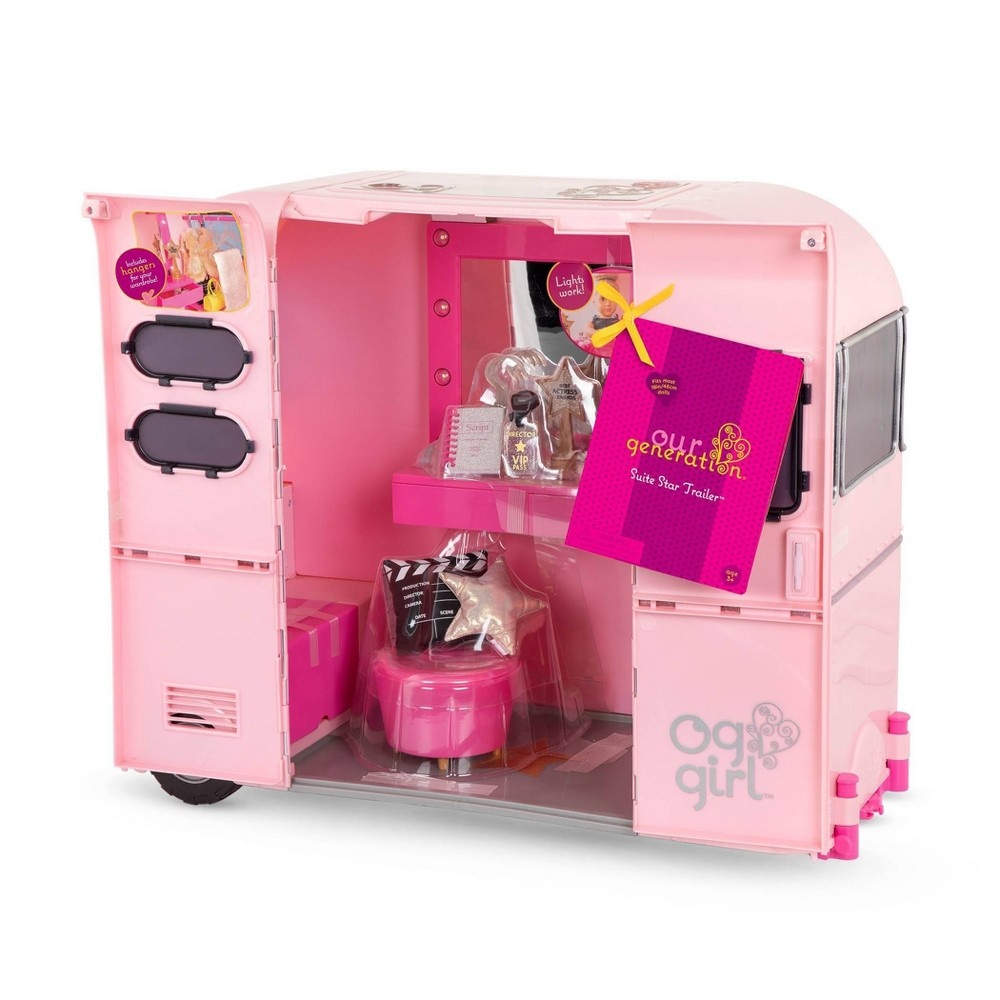 Our Suite Star Trailer with Electronics for 18" Dolls - Pink 1 |