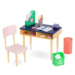 Our Generation Brilliant Bureau School Desk Dollhouse Accessory Set for 18" Dolls