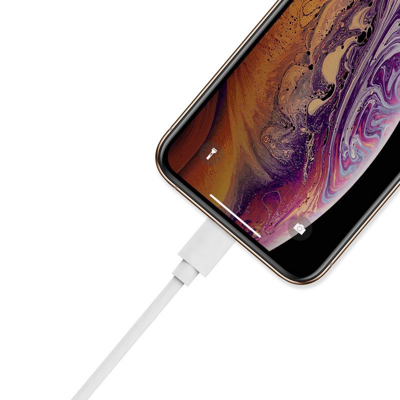 slide 5 of 9, Just Wireless 4' TPU Lightning to USB-A Cable - White, 1 ct