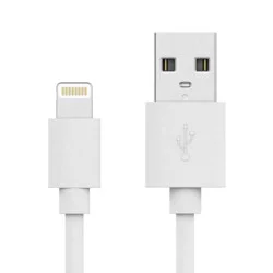 Just Wireless 4' TPU Lightning to USB-A Cable - White