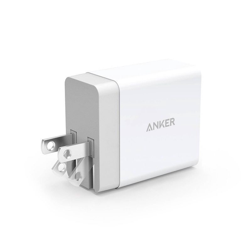slide 2 of 5, Anker 2-Port PowerPort 24W Wall Charger - White, 1 ct