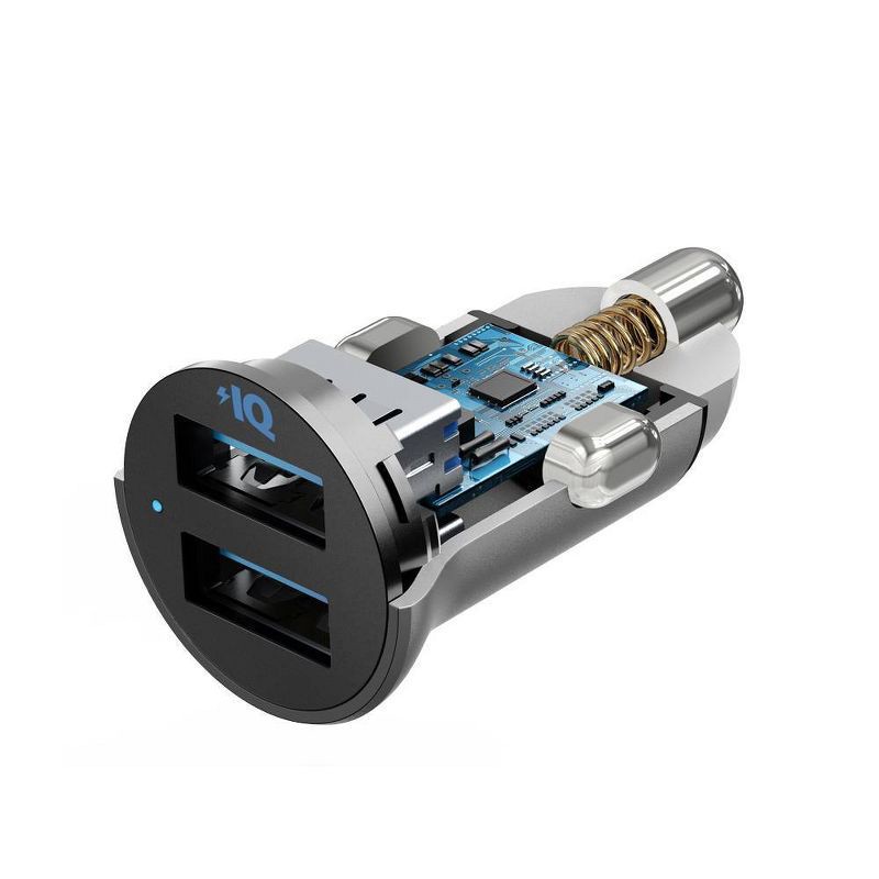 slide 2 of 4, Anker 2-Port PowerDrive 24W Car Charger - Silver: USB Adapter Compatible with Android & iPhone, 1 ct