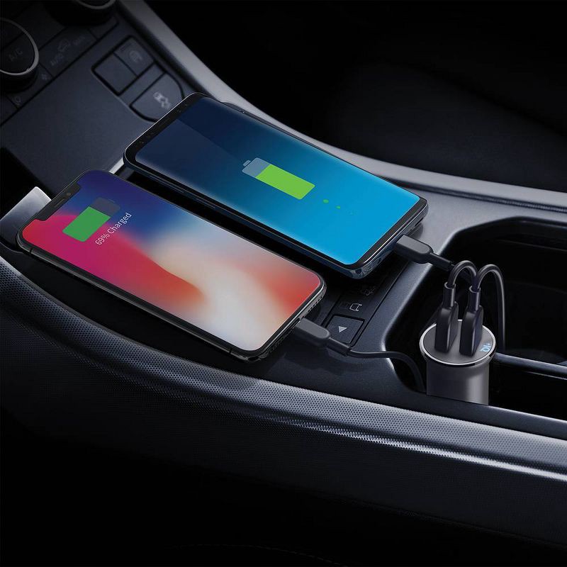slide 4 of 4, Anker 2-Port PowerDrive 24W Car Charger - Silver: USB Adapter Compatible with Android & iPhone, 1 ct