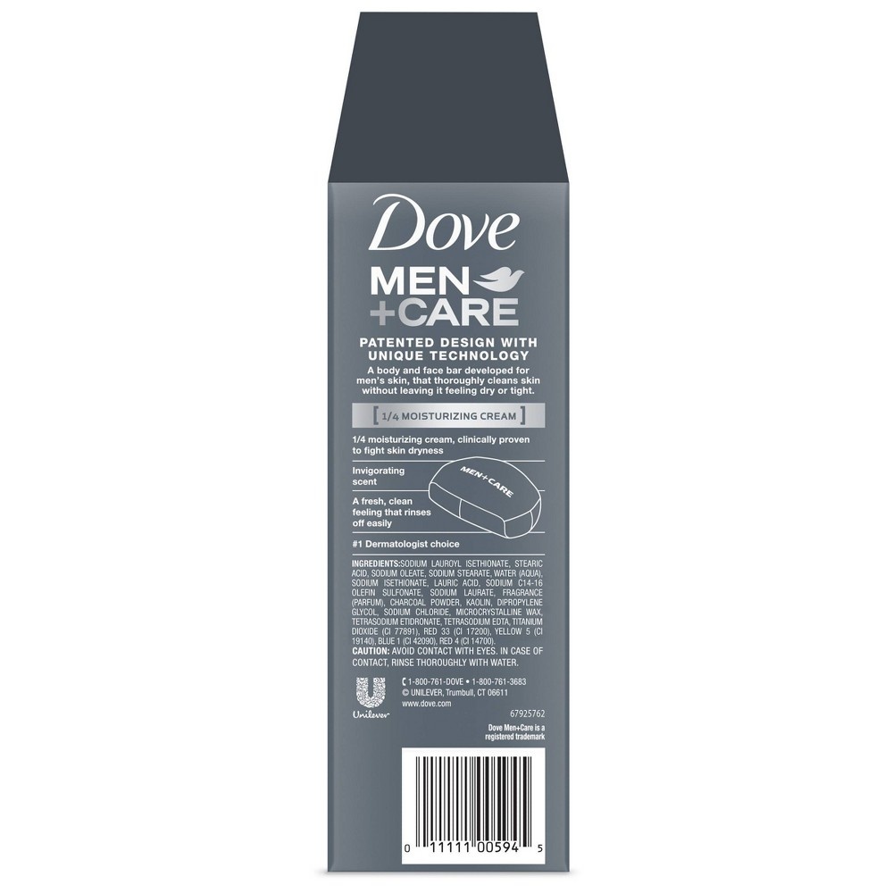 slide 2 of 3, Dove Men+Care Elements Charcoal + Clay Body & Face Bar Soap - 3.75oz/8ct, 8 ct; 3.75 oz