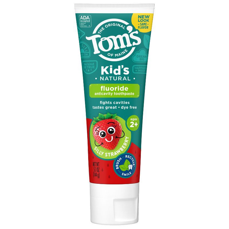 slide 10 of 13, Tom's of Maine Silly Strawberry Kids' Anticavity Fluoride Toothpaste - 5.1oz, 5.1 oz