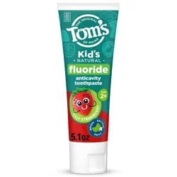 Tom's of Maine Kids Anticavity Fluoride Natural Toothpaste - Silly Strawberry - 5.1oz